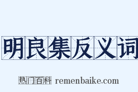 明良集反义词是什么意思的图片